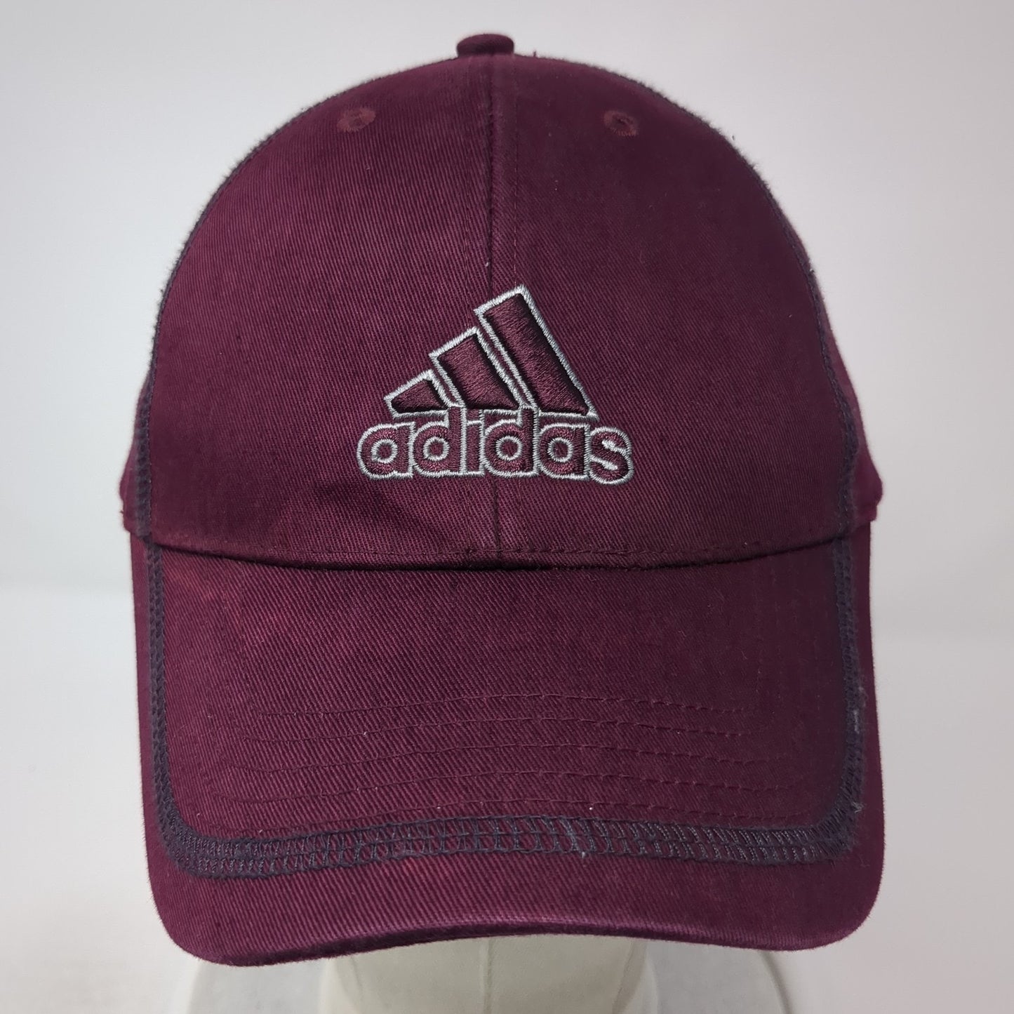 Adidas 3 Stripes Strapback Hat Red One Size Adjustable Embroidered Logo