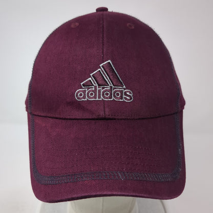 Adidas 3 Stripes Strapback Hat Red One Size Adjustable Embroidered Logo