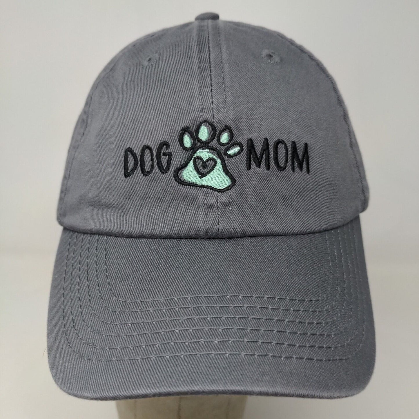 Open Road Women's Slideback Hat Gray Size OS Embroidered Logo Dog Mom Cotton