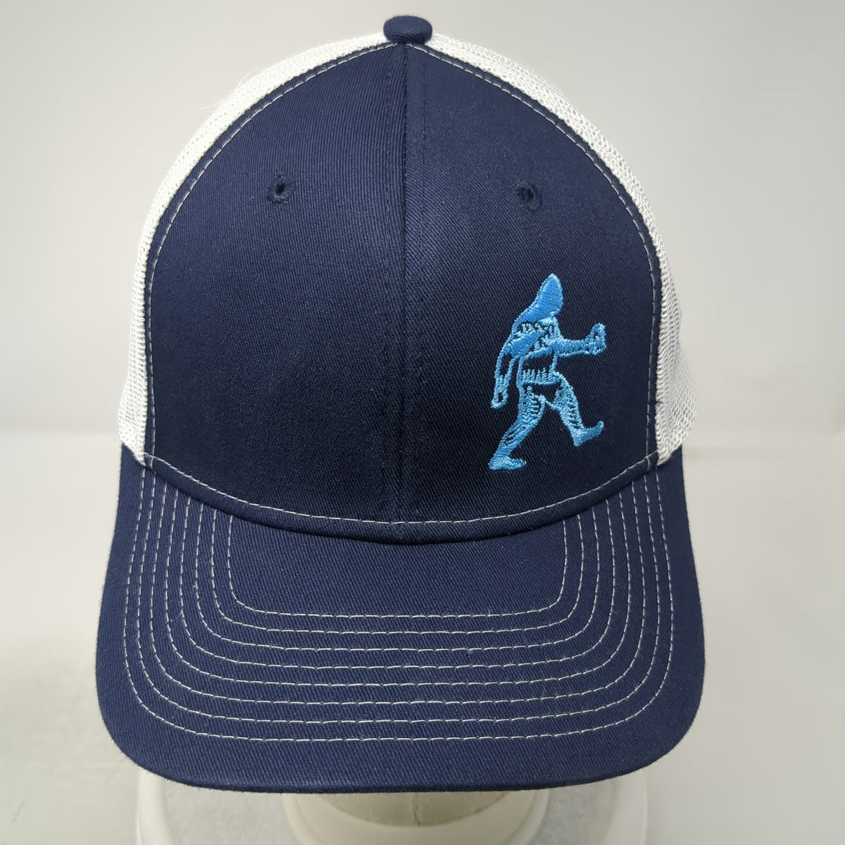 Ouray Trucker Hat Blue White One Size Bigfoot Sasquatch Stein Leavenworth Mesh