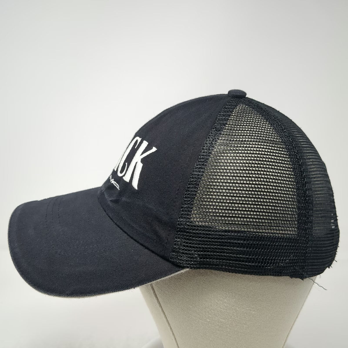 Jack Daniel's Baseball Cap Black One Size Mesh Back Strapback Hat Whiskey Logo