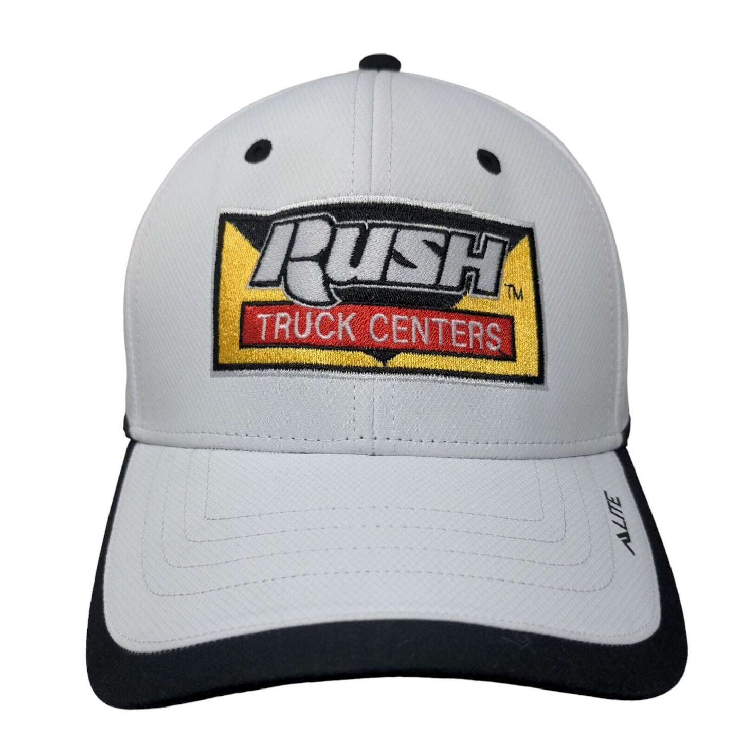 Rush Truck Centers Men's Strapback Hat White OSFA Embroidered Logo Polyester