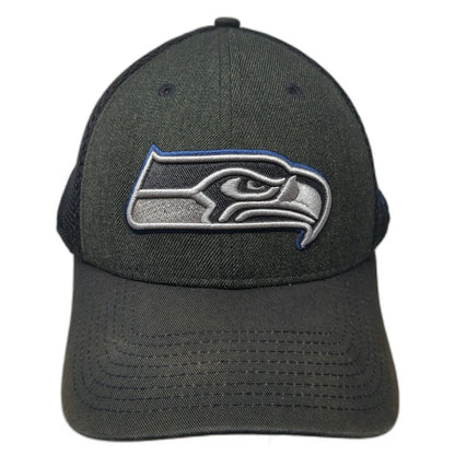 New Era Baseball Cap Gray L NFL Seattle Seahawks Logo Mesh Back Stretch Fit Hat