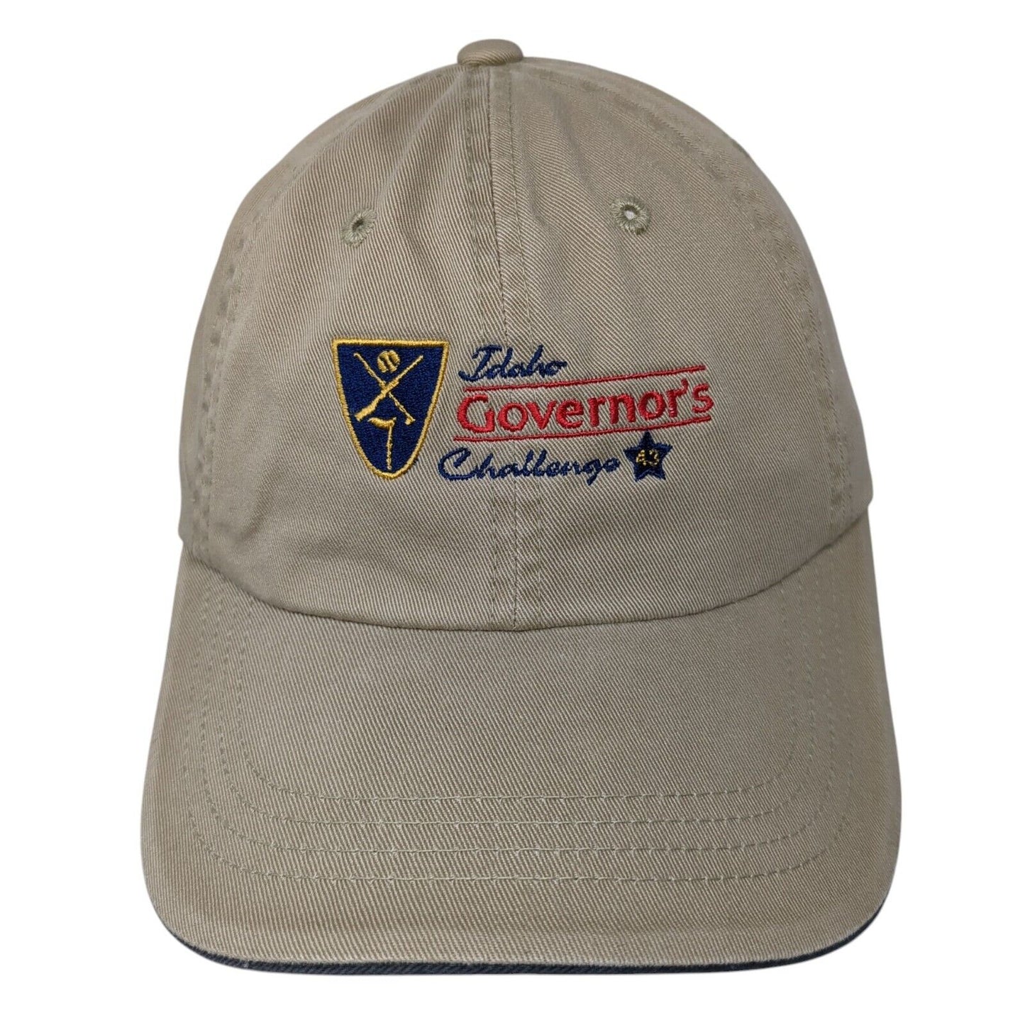 Idaho Governor's Challenge Strapback Hat Tan One Size Embroidered