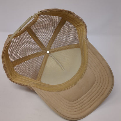 Paradise Found Yacht Club Snapback Trucker Hat Tan One Size Mesh Back