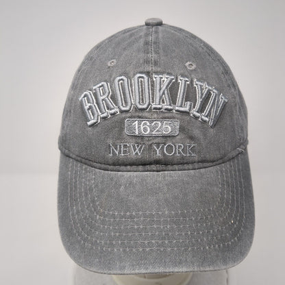 Brooklyn New York 1625 Slideback Hat Gray OS Adjustable Embroidered BJB Cotton