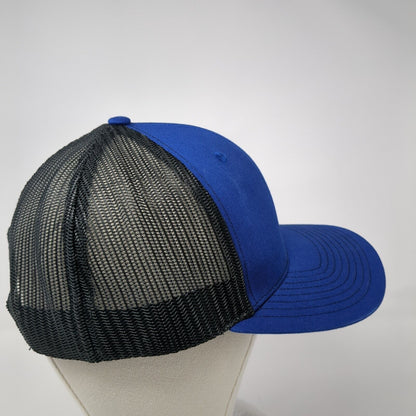 Richardson Snapback Trucker Hat Blue One Size Embroidered Logo Outdoor