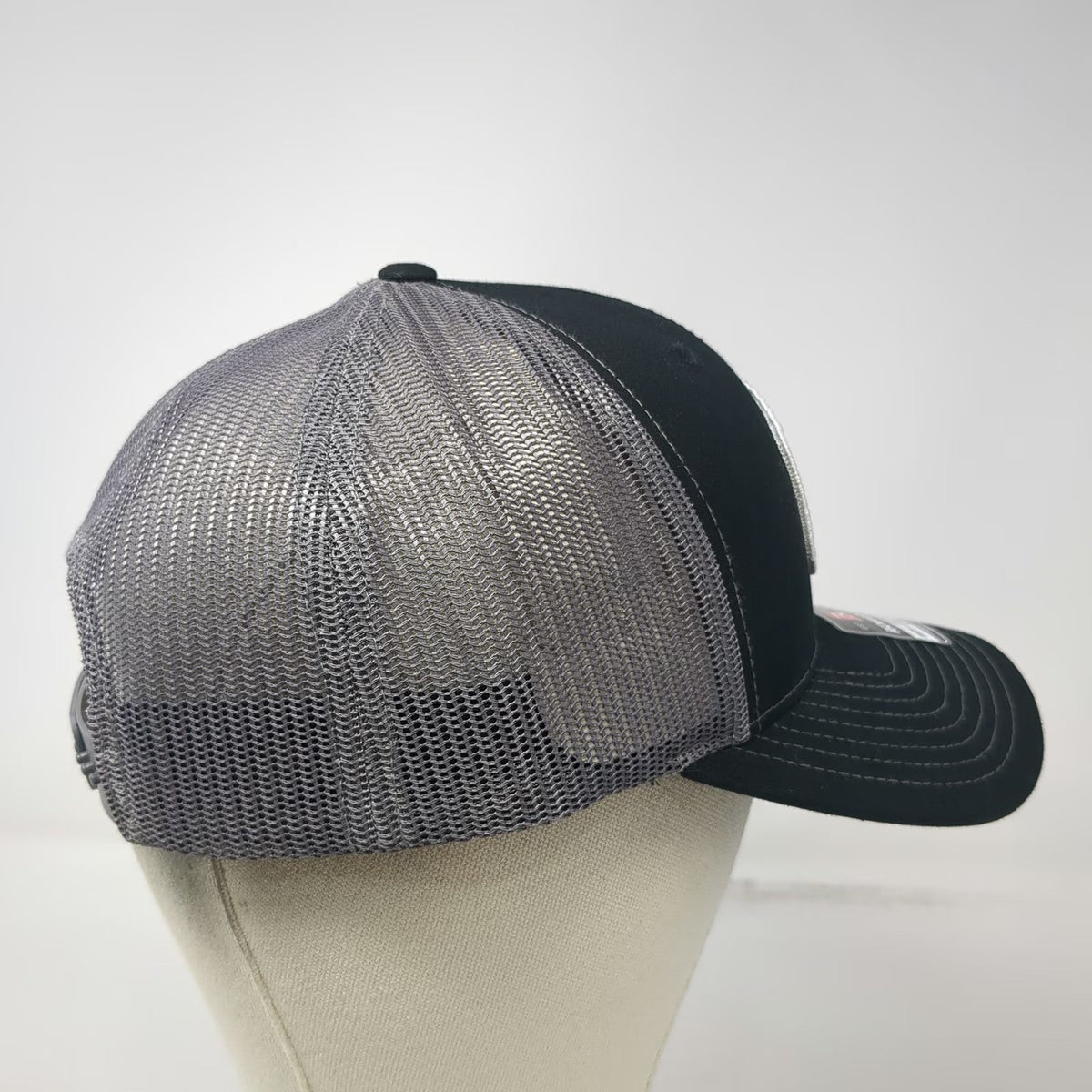 Richardson Trucker Hat Black One Size Bull Development Center Mesh Snapback