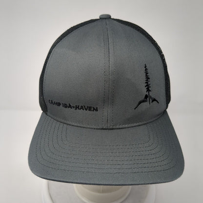Camp Ida-Haven Snapback Mesh Back Trucker Hat Gray One Size Adjustable
