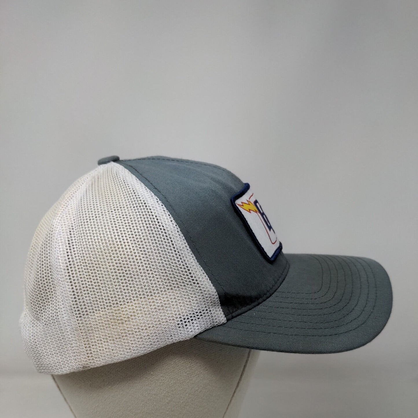 B&B Patch Snapback Mesh Back Trucker Hat Gray One Size Colorblock