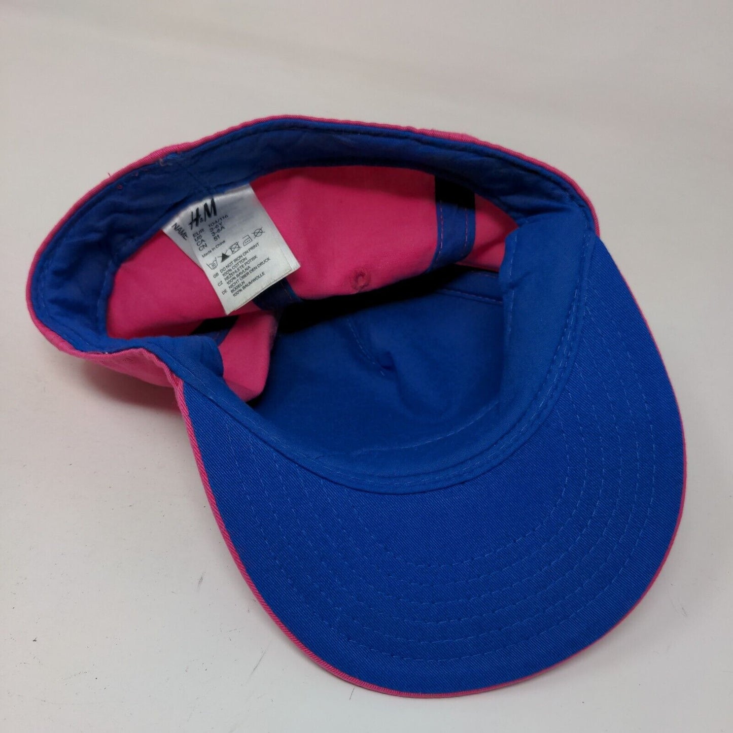 Smiley Funny Face Kids Fitted Hat Pink 3-6 Years Old Vented Holes Emoji H&M