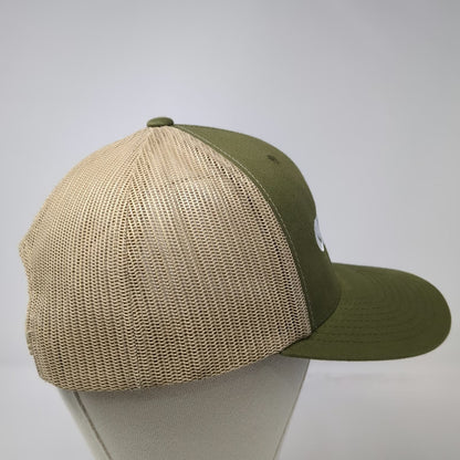 Yupoong Trucker Hat Green One Size Mesh Back Snapback CROPS Embroidery Logo Hat