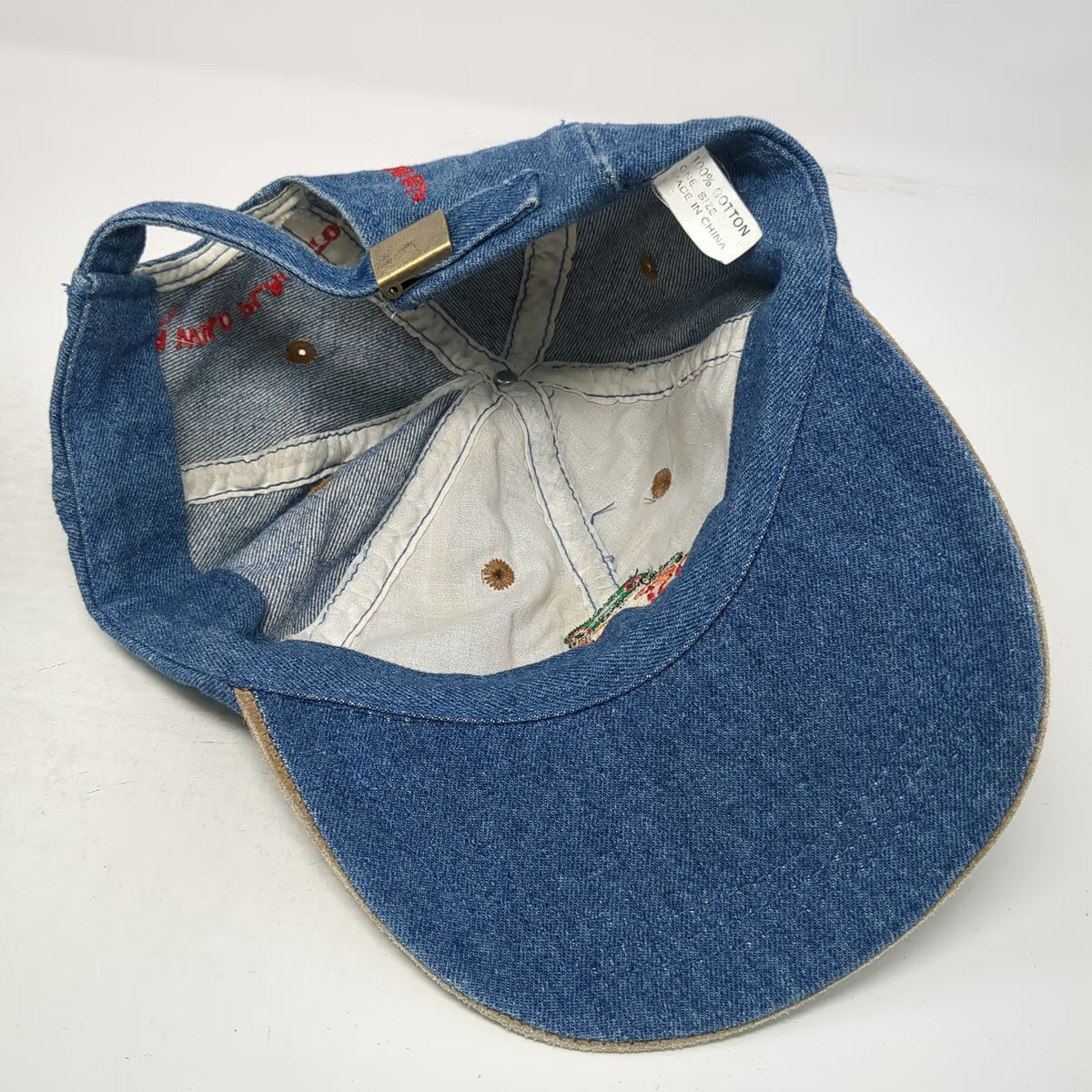 Blue Baseball Cap One Size Rainforest Cafe Frog Denim Hat Slideback Red Green