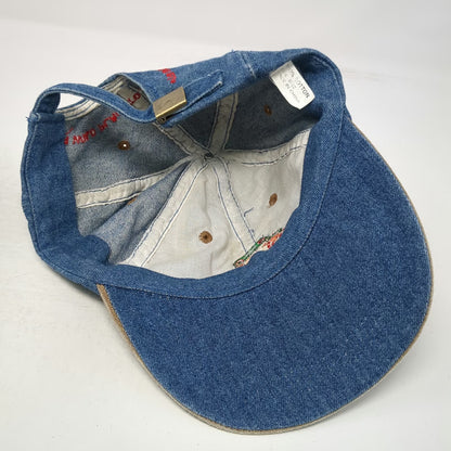 Blue Baseball Cap One Size Rainforest Cafe Frog Denim Hat Slideback Red Green