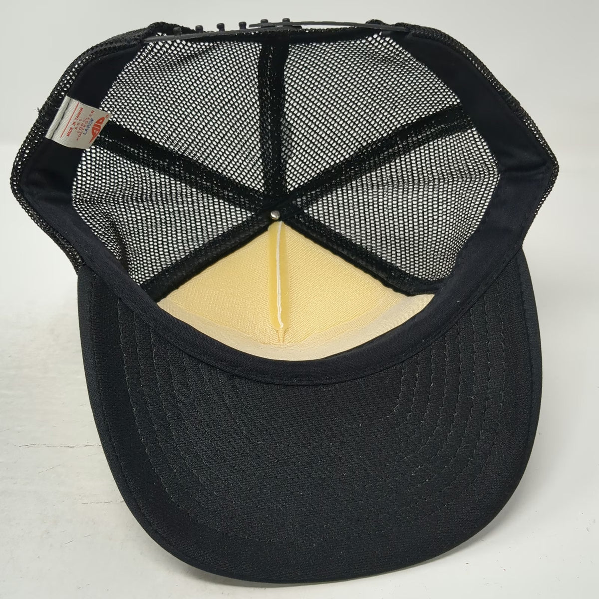 AJD Trucker Hat Black White L Billings Volcanos Pro Basketball Mesh Snapback Cap