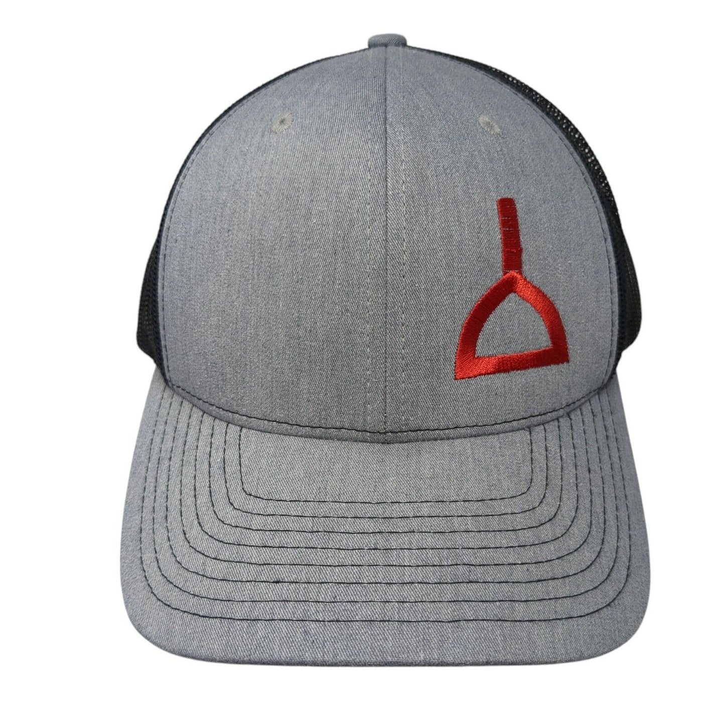 Richardson Snapback Trucker Hat Gray One Size Embroidered Logo 6 Panel