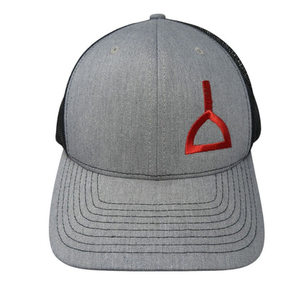Richardson Snapback Trucker Hat Gray One Size Embroidered Logo 6 Panel