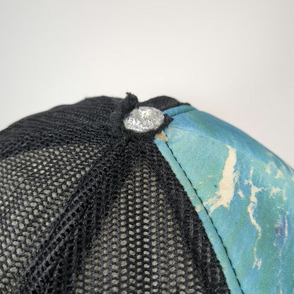 Volcom Trucker Hat Blue Black One Size Shred Be Happy Mesh Back Beach Snapback