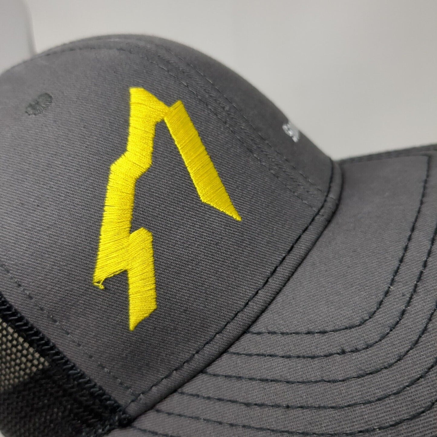 Snow Wolf Snapback Trucker Hat Gray One Size Adjustable Mesh Back Cap America