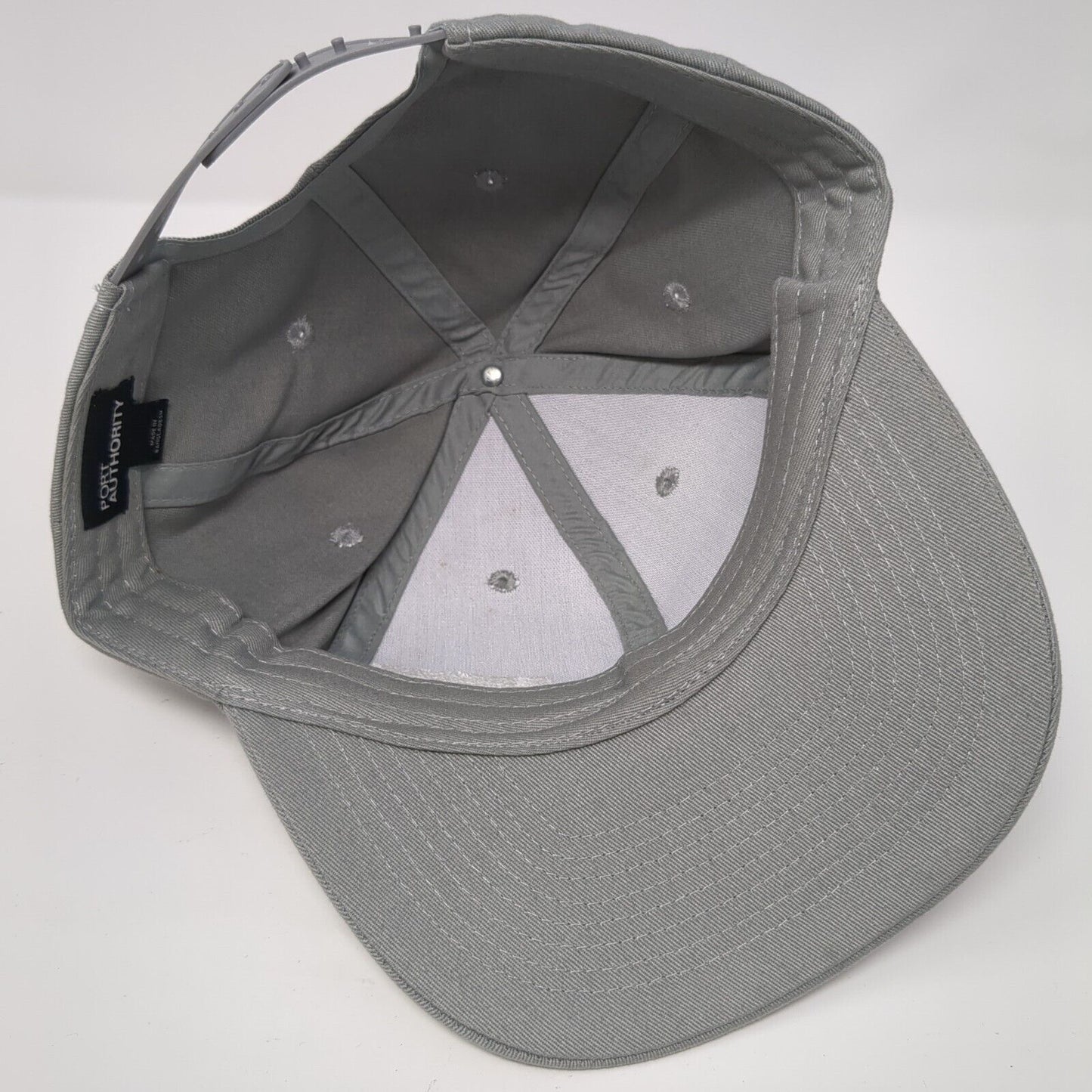 JST Snapback Hat Gray One Size Adjustable Embroidered 6 Panel Port Authority