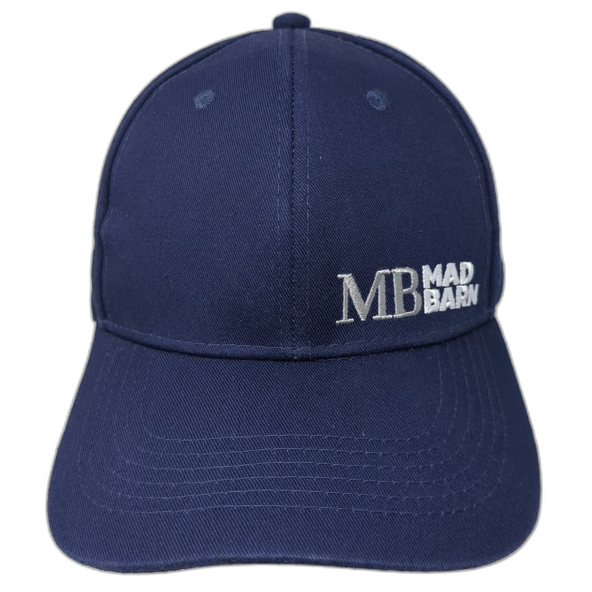 MB Mad Barn Logo Embroidered Blue Baseball Cap One Size Adjustable Slideback Hat