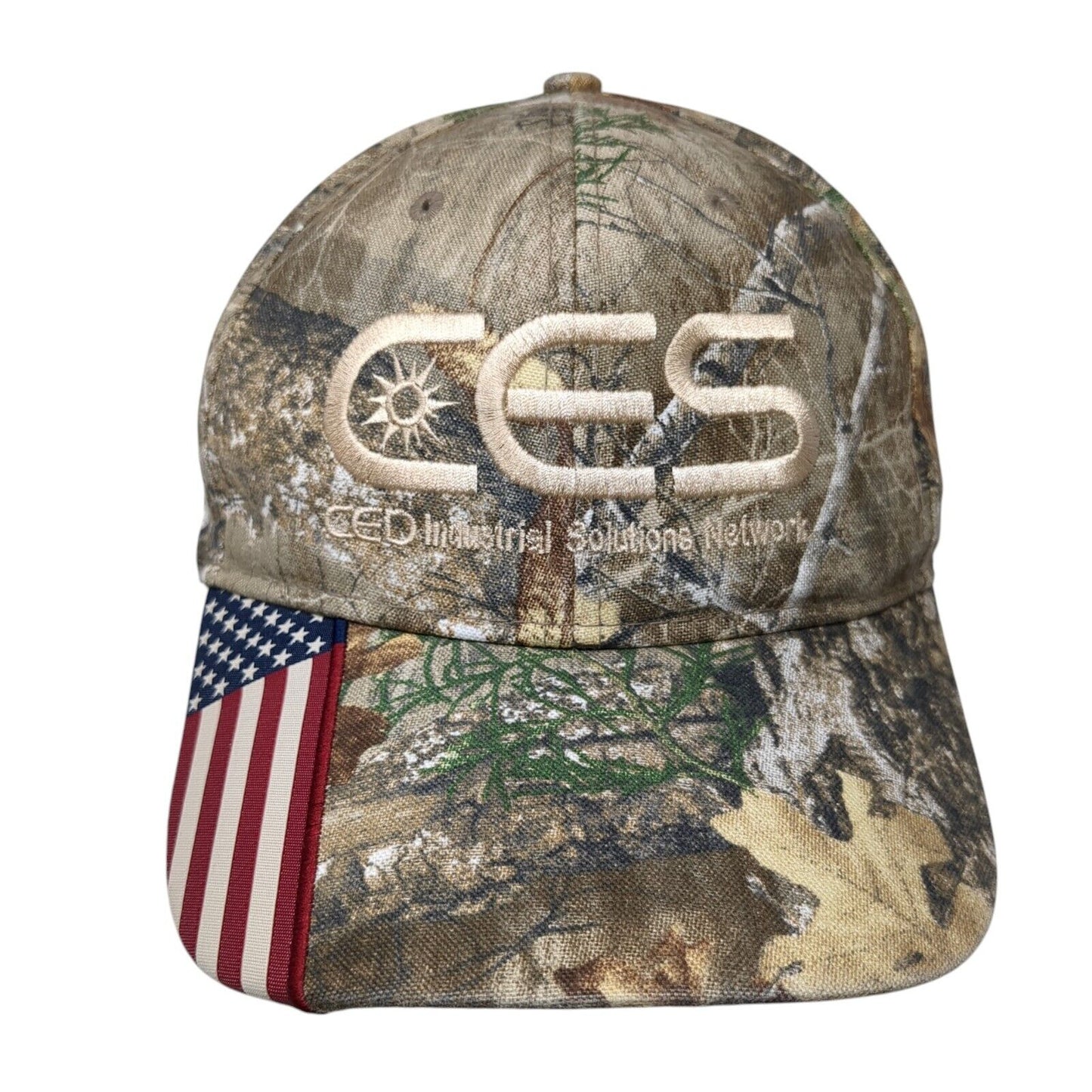 CES Industrial Solutions Network Slideback Hat Camo One Size USA Flag