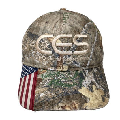 CES Industrial Solutions Network Slideback Hat Camo One Size USA Flag