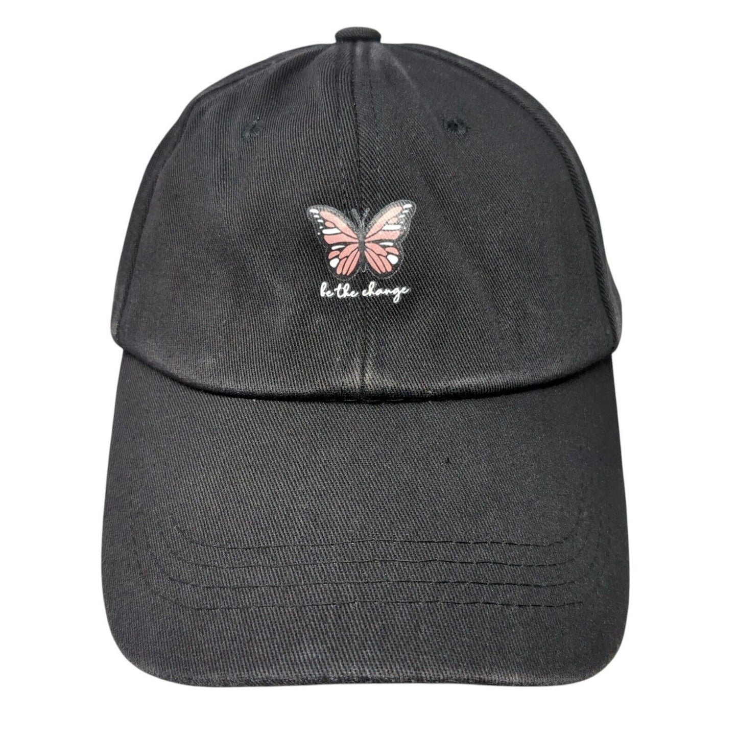 Be The Change Butterfly Slideback Hat Black OS Adjustable 6 Panel Polyester