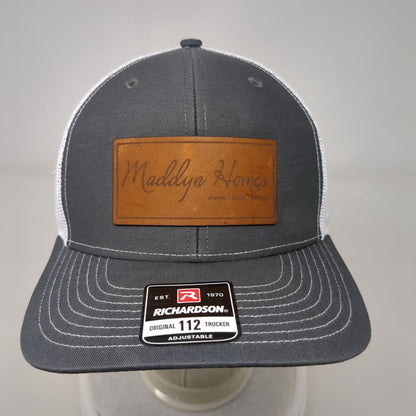 Maddyn Homes Snapback Trucker Hat Gray OS Adjustable Mesh Back Richardson