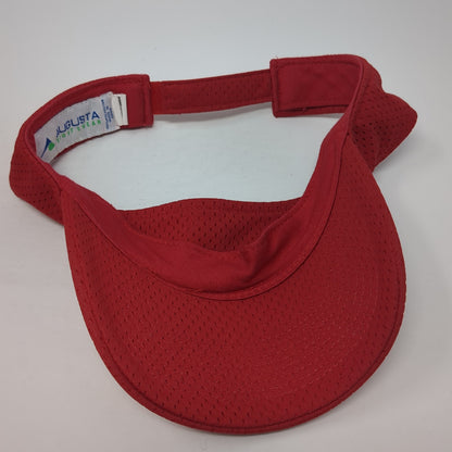 Augusta Sportswear Strapback Visor Hat Red One Size Solid Blank Outdoor