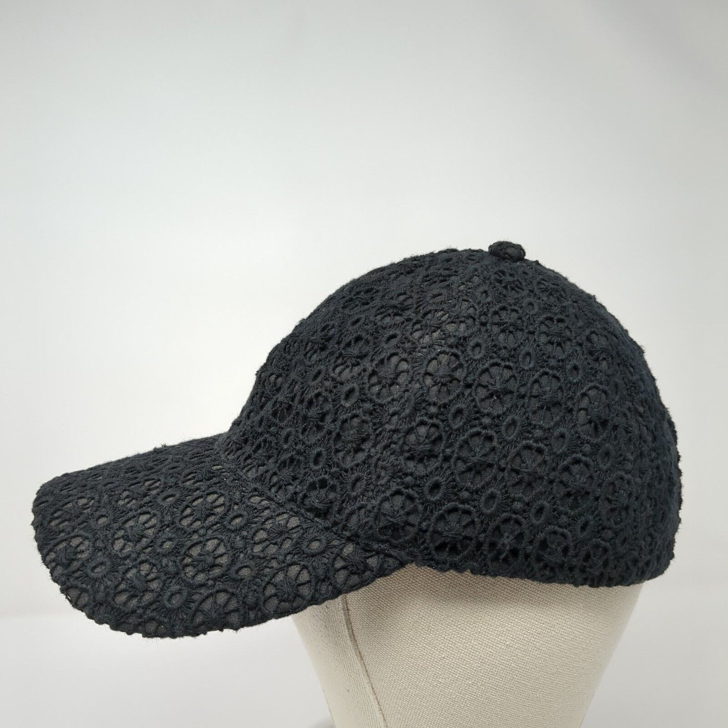 Collection Eighteen Strapback Hat Black One Size Adjustable Crochet