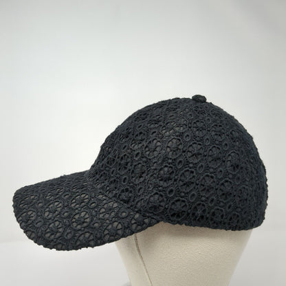 Collection Eighteen Strapback Hat Black One Size Adjustable Crochet