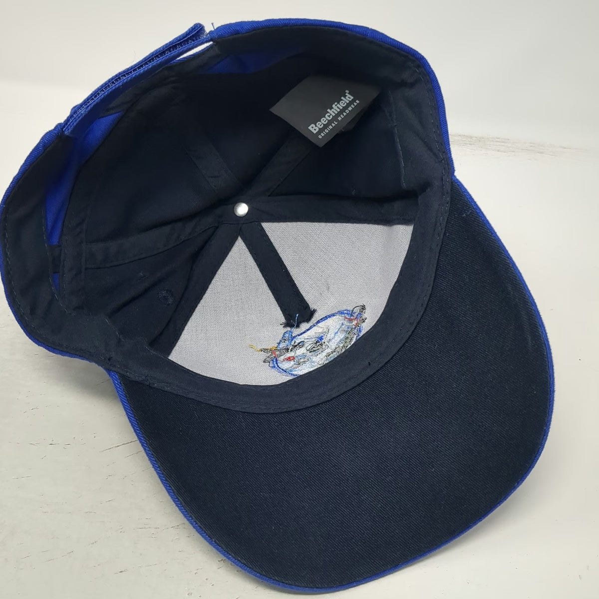 Beechfield 5 Panel Blue Hat One Size Ultimate Warbird Flights Contrast Piping