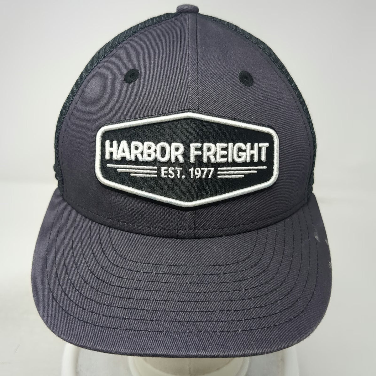 Harbor Freight Trucker Hat Gray One Size Mesh Snapback HFT Est 1977 Logo Patch