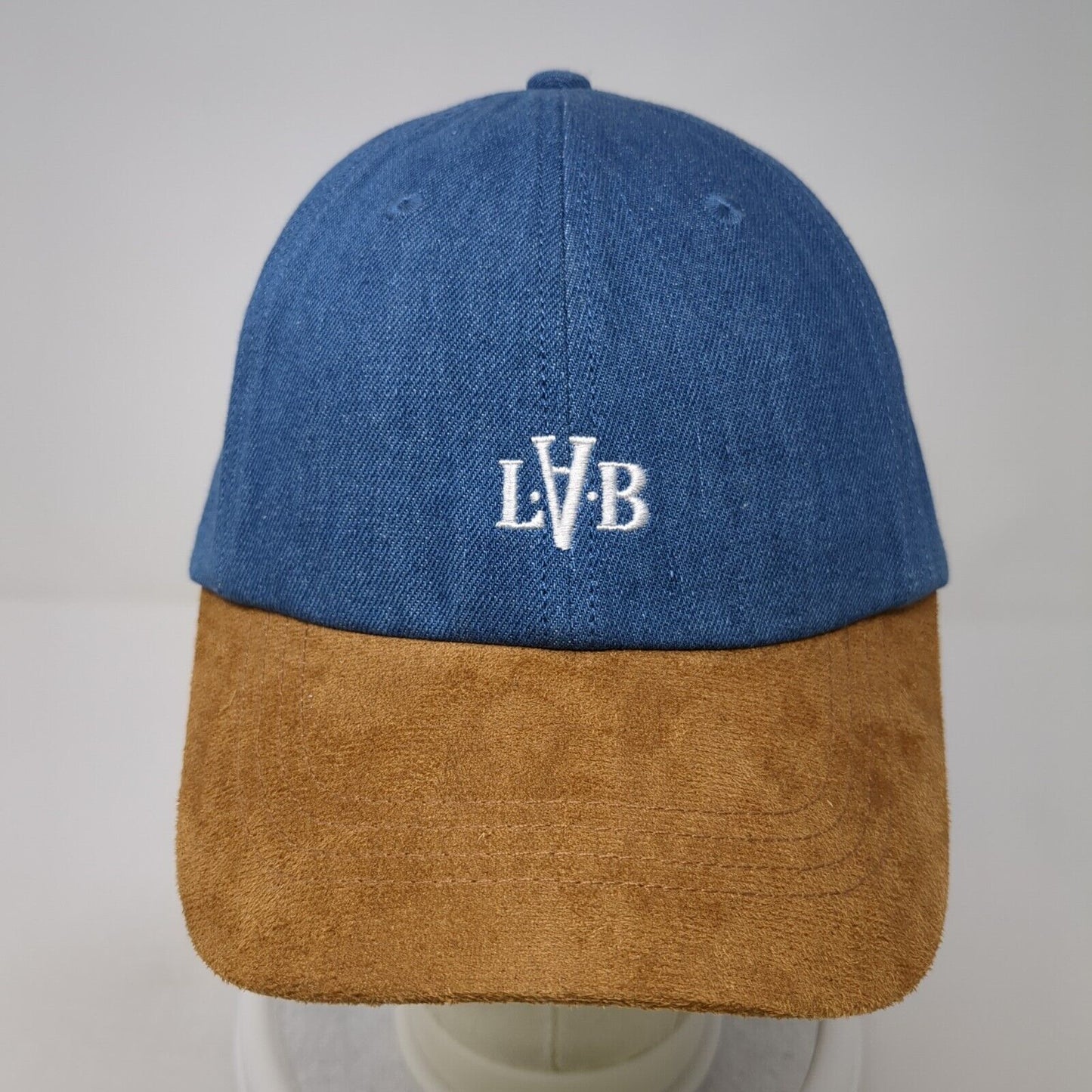 LAB Slideback Hat Multicolor OS Adjustable Embroidered Colorblock Denim 6 Panel