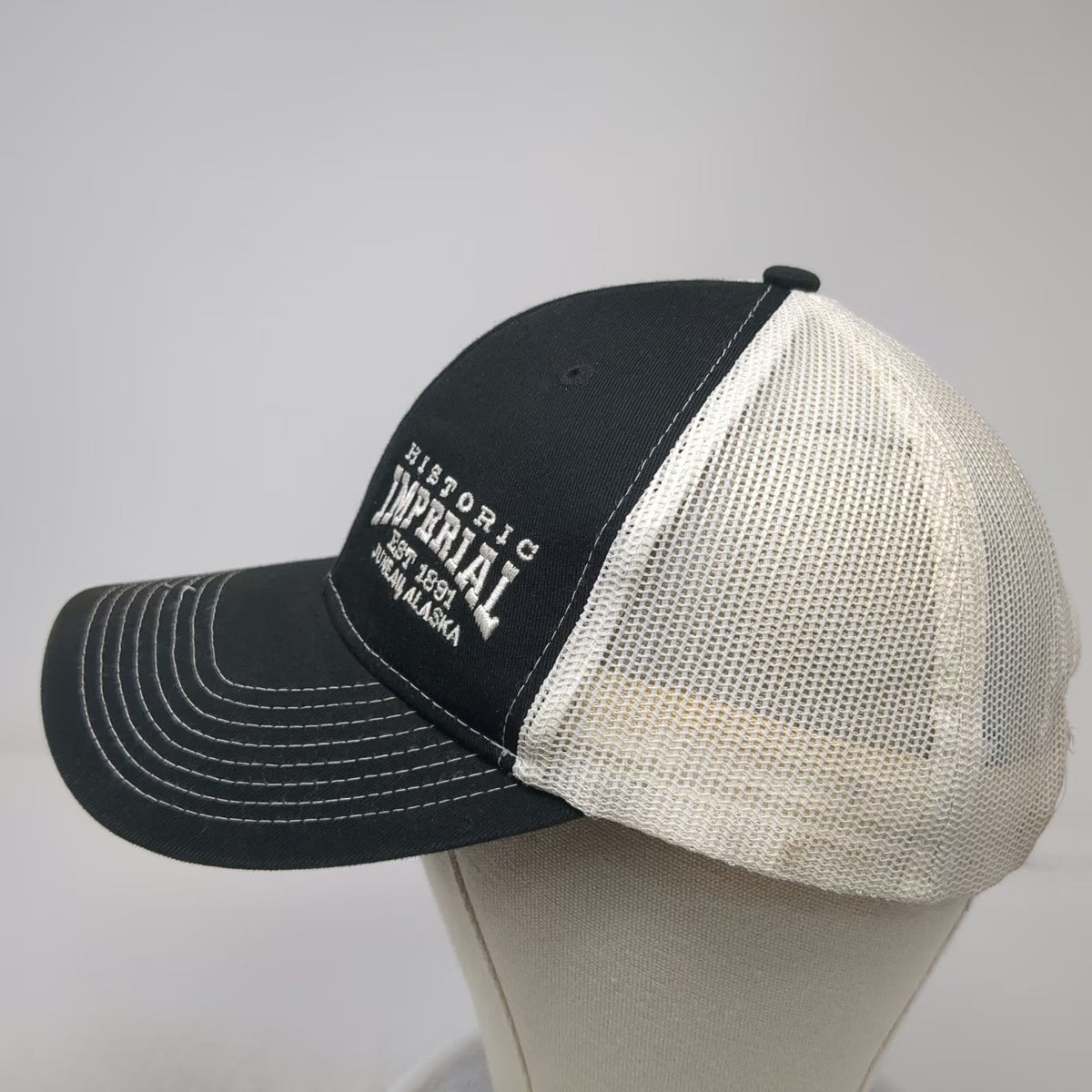 Port Authority Trucker Hat Black White One Size Historic Imperial Juneau Alaska