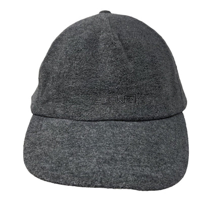 Snow Stretch Strapback Hat Gray One Size Fleece Embroidered 5 Panel