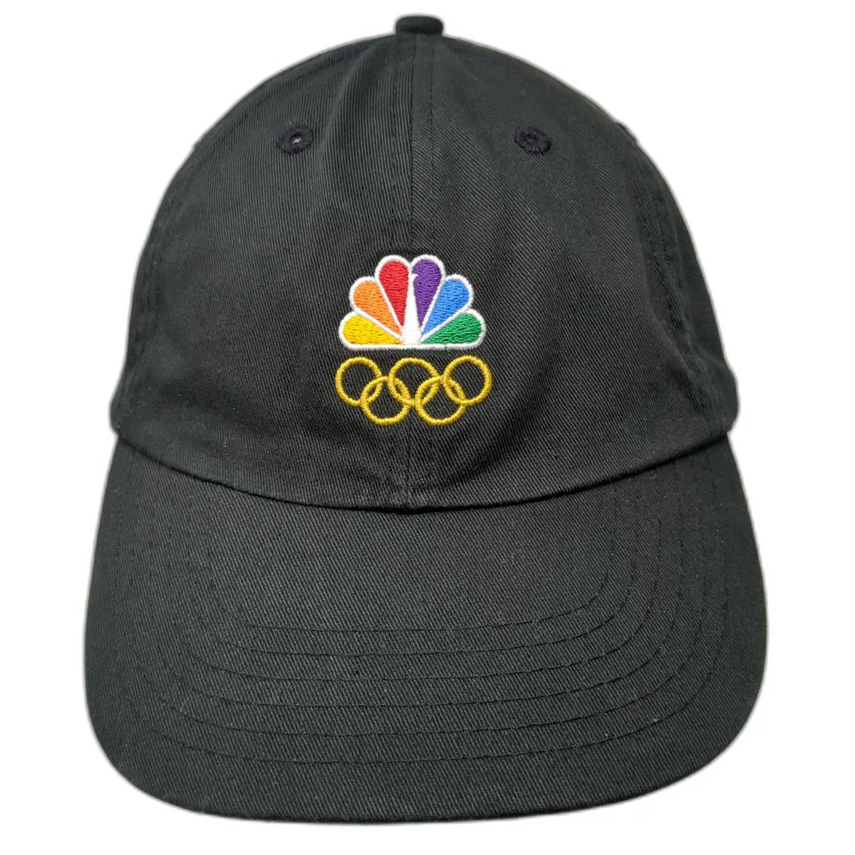 Team Apparel Baseball Cap Black One Size NBC Peacock Olympic Rings Slideback Hat
