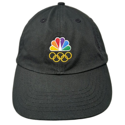 Team Apparel Baseball Cap Black One Size NBC Peacock Olympic Rings Slideback Hat
