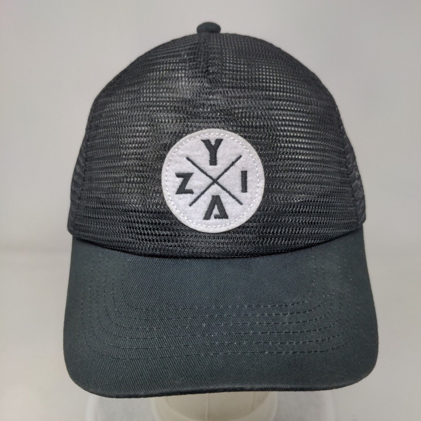 Zyia Active Snapback Mesh Back Trucker Hat Black One Size Adjustable