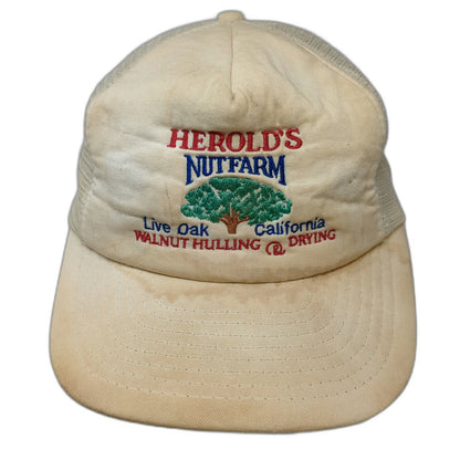 Designer Award Trucker Hat Beige One Size Herold's Nut Farm California Mesh Hat