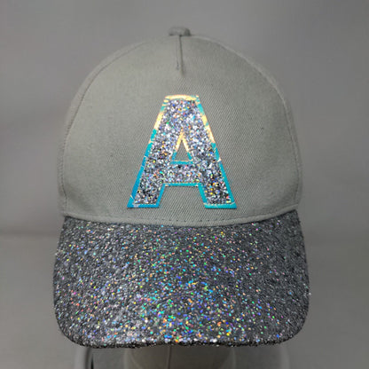 A Initial Strapback Hat Multicolor One Size Adjustable Glitter Sequin Justice