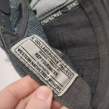 Westslope Cutthroat Patch Snapback Trucker Hat Gray One Size Mesh Back