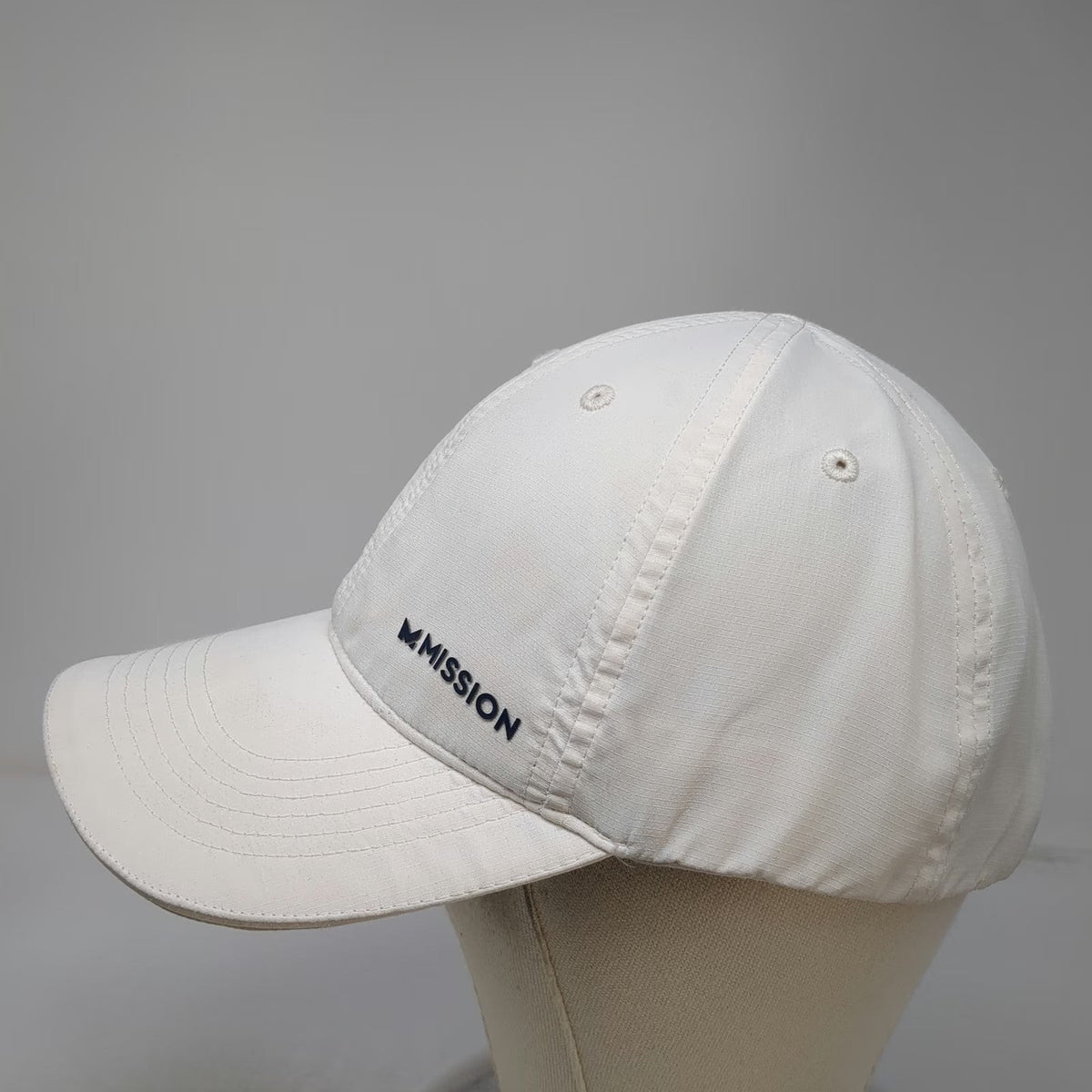 Mission Baseball Cap White One Size Cooling Performance Polyester Strapback Hat