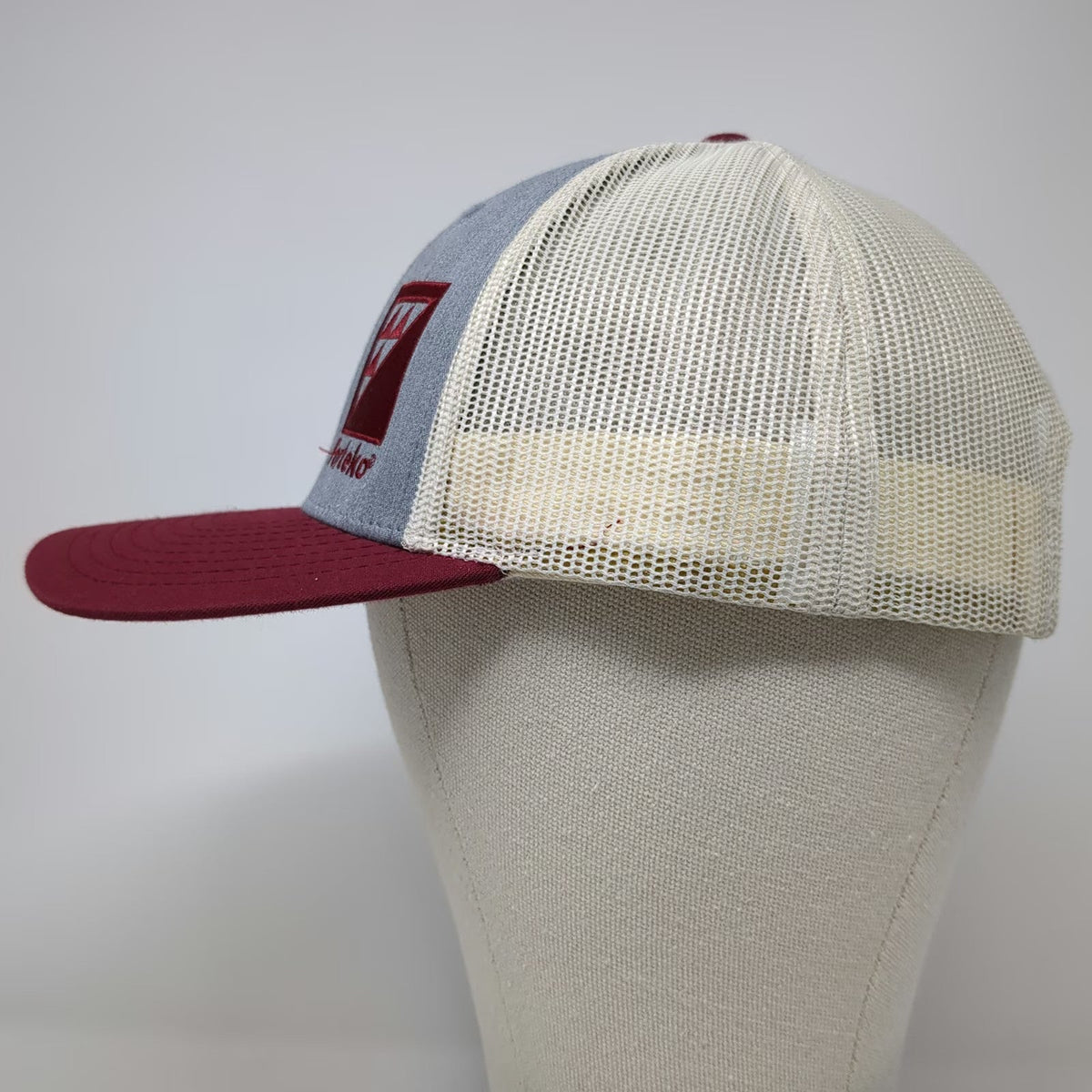 Richardson Trucker Hat Blue White Red L Mesh Back Snapback Forteko Logo Cap