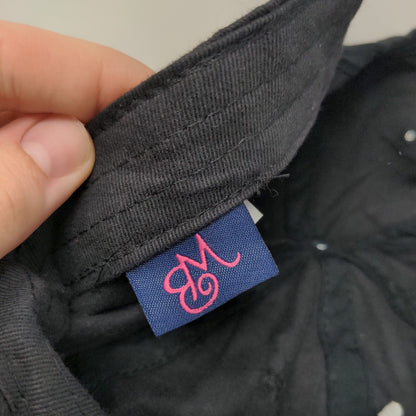 PRG Monogram Slideback Hat Black One Size Adjustable Embroidered Vented Holes