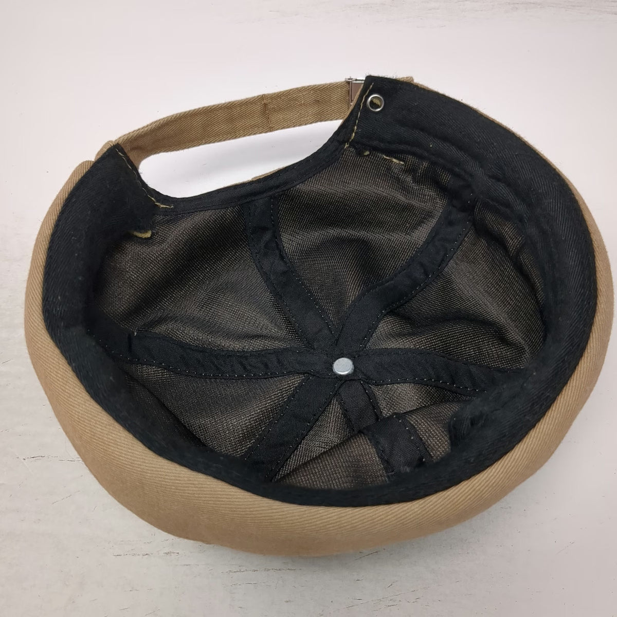 Brown Baseball Cap One Size Slideback Brimless Rolled Cuff Cotton Twill Hat