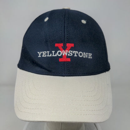 Yellowstone Strapback Hat Blue One Size Embroidered Colorblock 6 Panel