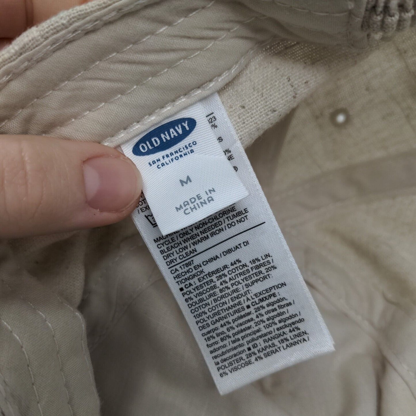 Old Navy Boys Stretchy Hat Tan Size M Blank Poly Cotton Linen Blend