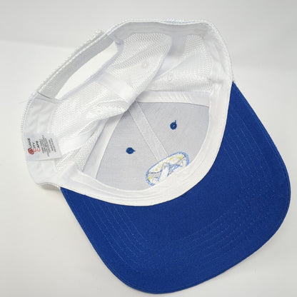 Atlassian Strapback Mesh Back Trucker Hat Blue One Size Quake City Caps